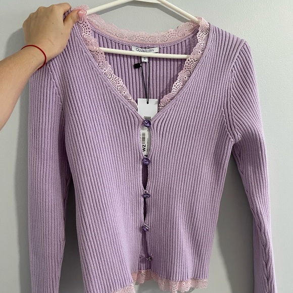 NEW Lavender Olivia Rubin lace cardigan (with tags) NWT - Picture 2 of 5
